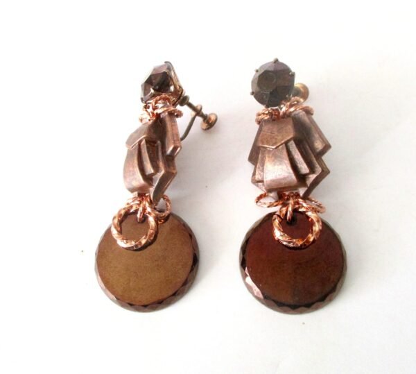 Pair of Vintage Deco Screw-Back Earrings - Image 2