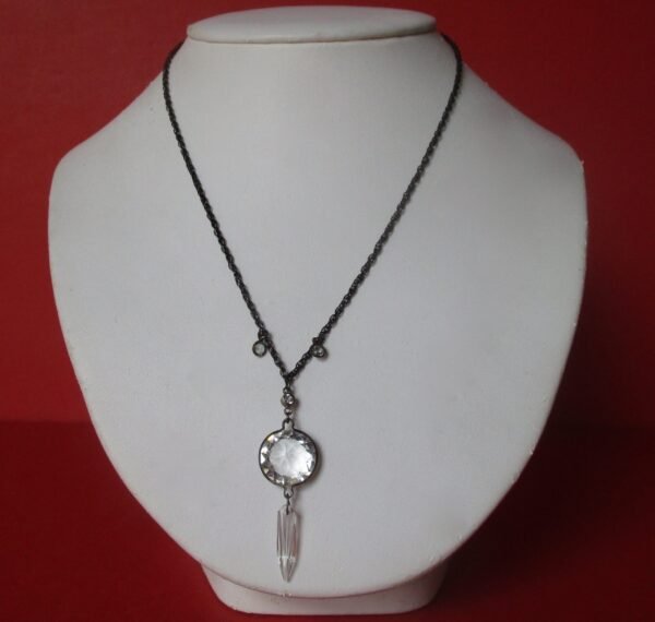 Vintage Crystal Pendant With Chain - Image 3
