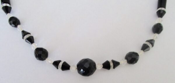 17-Inch Art-Deco French Jet & Crystal Necklace - Image 3