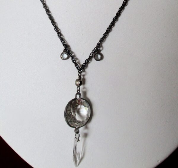 Vintage Crystal Pendant With Chain - Image 4