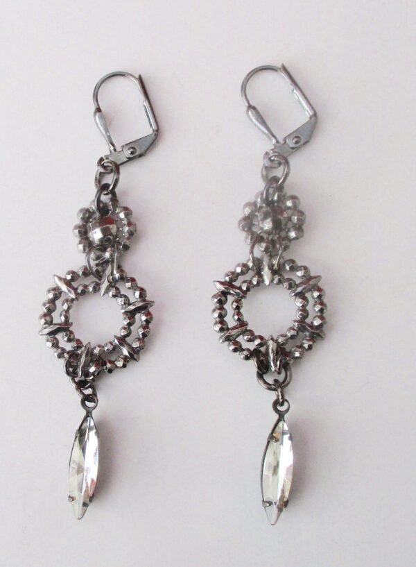 Pair of Antique Cut Steel Boho/Gothic Earrings - Image 2