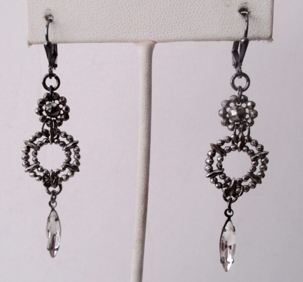 Pair of Antique Cut Steel Boho/Gothic Earrings - Image 4