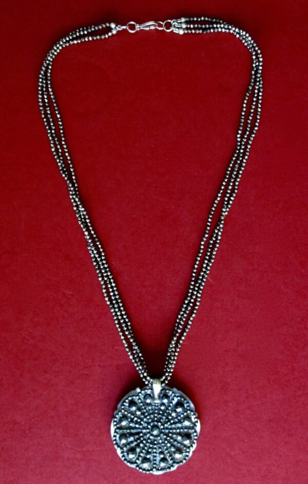 Antique Reversible Mother-of-Pearl & Cut Steel Pendant/Necklace/Wedding - Image 6