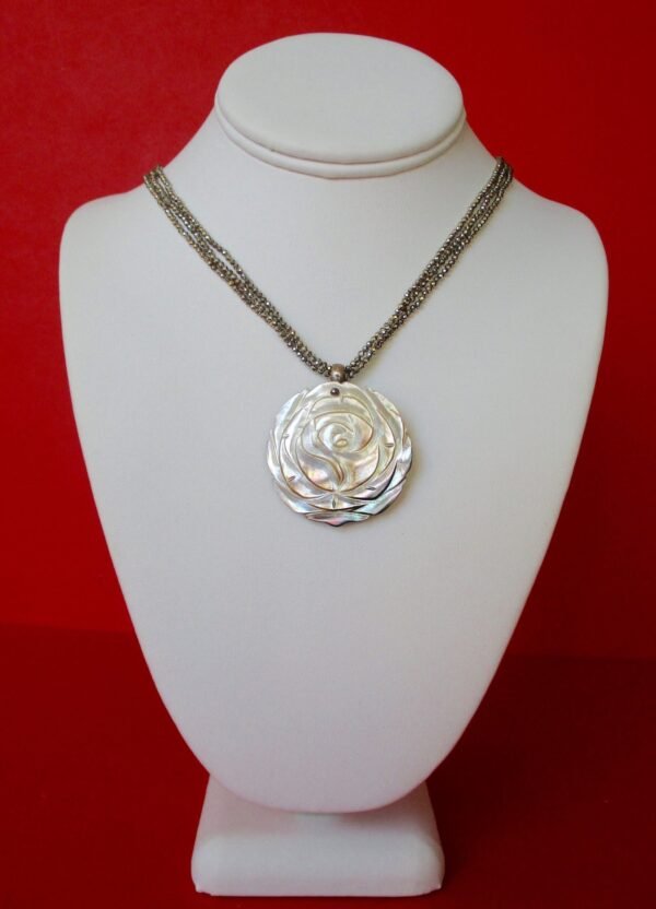 Antique Reversible Mother-of-Pearl & Cut Steel Pendant/Necklace/Wedding