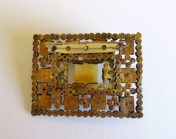 Antique Cut Steel Shell  Cameo Pin/Brooch - Image 4