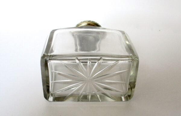Antique & Hallmarked  Glass Perfume Bottle With Sterling Silver Top With Original Stopper - Image 5