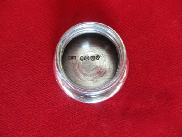 Antique & Hallmarked  Glass Perfume Bottle With Sterling Silver Top With Original Stopper - Image 10
