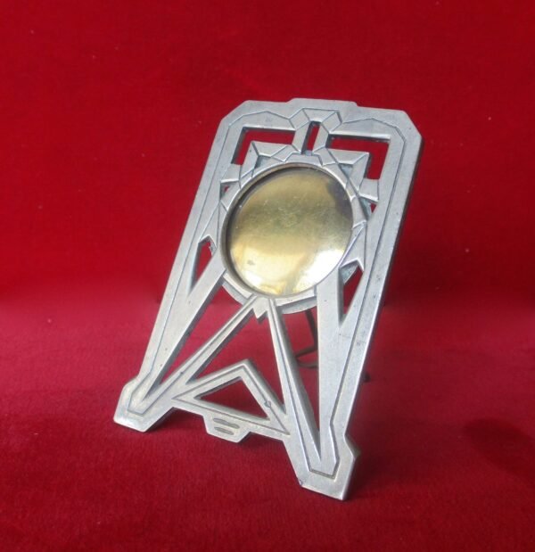 Antique Art-Deco Small Pewter Photo Frame  -
