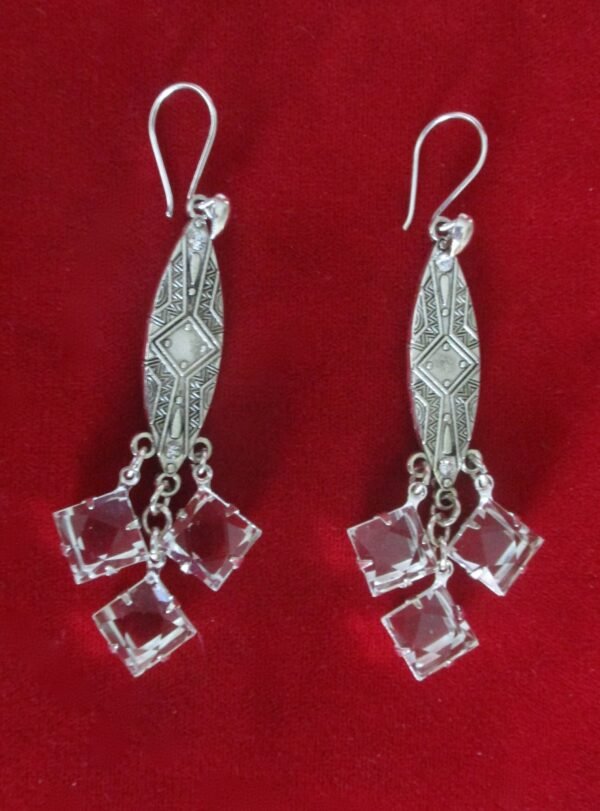 Jewelry Set:   Vintage Crystal Necklace With Matching Earrings/Boho/Wedding - Image 6