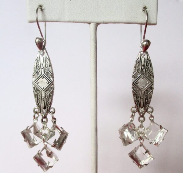 Jewelry Set:   Vintage Crystal Necklace With Matching Earrings/Boho/Wedding - Image 7