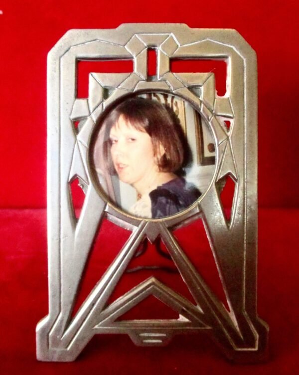 Antique Art-Deco Small Pewter Photo Frame  - - Image 3