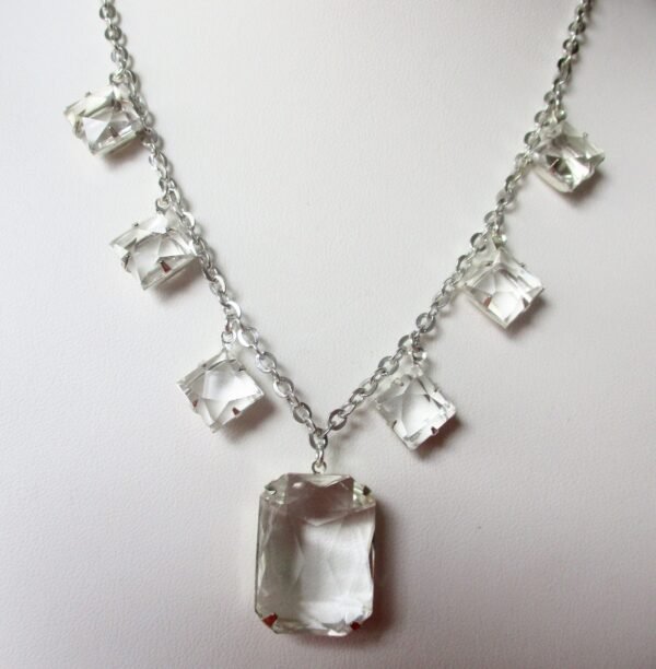 Jewelry Set:   Vintage Crystal Necklace With Matching Earrings/Boho/Wedding - Image 3