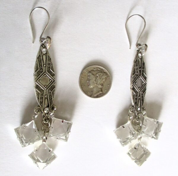 Jewelry Set:   Vintage Crystal Necklace With Matching Earrings/Boho/Wedding - Image 5