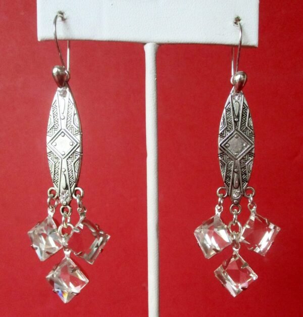 Jewelry Set:   Vintage Crystal Necklace With Matching Earrings/Boho/Wedding - Image 8
