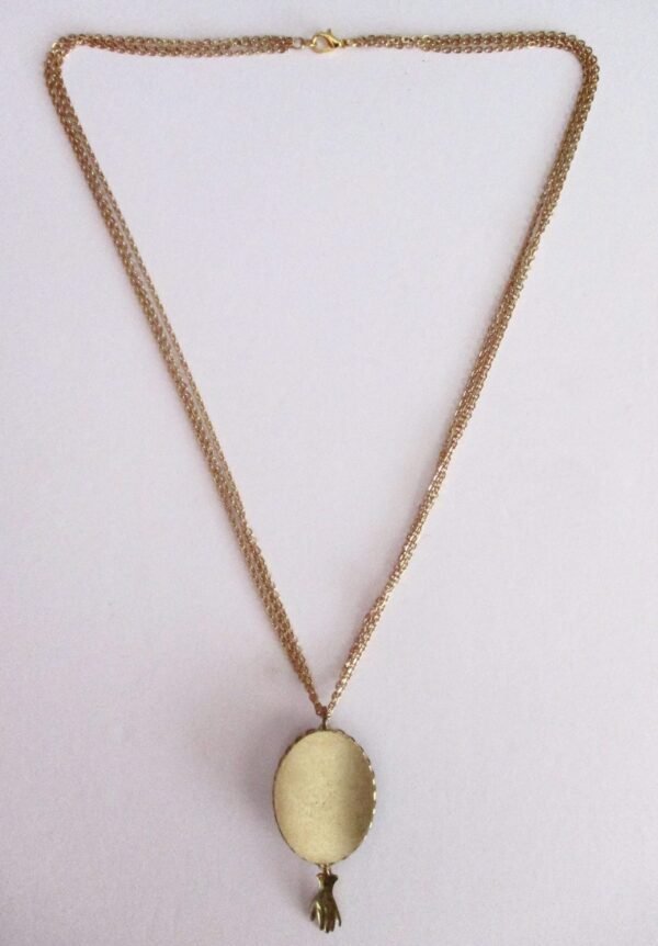 Vintage Madame Pompadour Cameo Necklace in Brass/Boho/Shabby Chic - Image 7