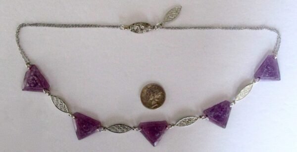 Antique Art-Deco Crystal Bead Choker/Necklace/Boho/Hippie - Image 2