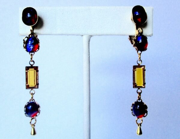 Pair of Vintage Screw Back Crystal Earrings