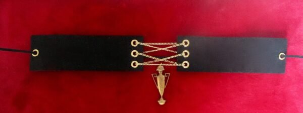 Corset Choker Necklace  With Antique Brass Amphora  Pendant - Image 6