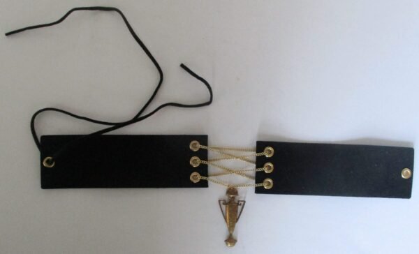 Corset Choker Necklace  With Antique Brass Amphora  Pendant - Image 5