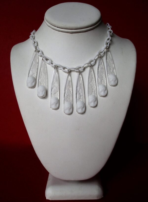 Vintage Lucite Pendant Necklace/Boho/Shabby Chic/Wedding/ Summer Jewelry