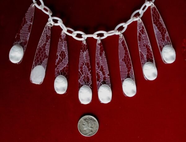 Vintage Lucite Pendant Necklace/Boho/Shabby Chic/Wedding/ Summer Jewelry - Image 4