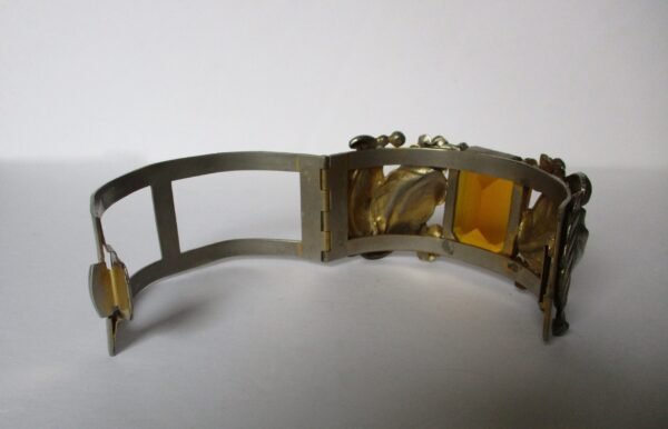 Vintage Bangle With Large Crystal Topaz/Boho/Shabby Chic - Image 5