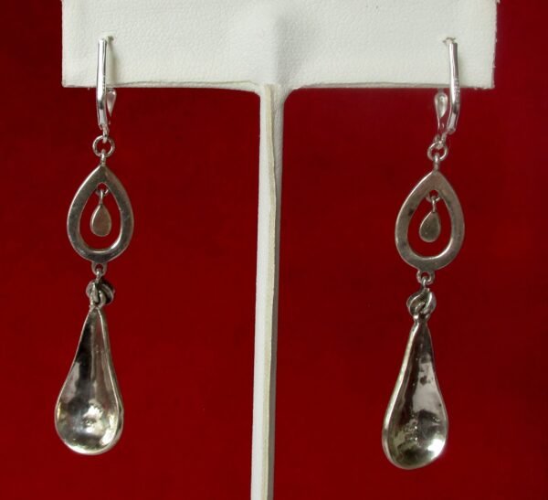 Pair of Vintage Sterling Silver & Marcasite Earrings/Boho/Hippie/Shabby Chic - Image 5
