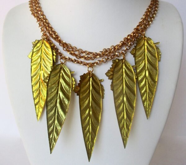 Vintage Jewelry Set:   Brass Necklace With Cameos and  Matching Earrings/Boho/Shabby Chic/Hippie - Image 9
