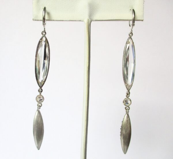 Pair of Vintage Crystal & Marcasite Earrings/Boho/Shabby Chic - Image 8