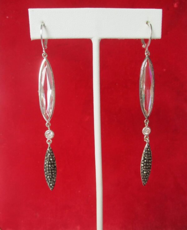 Pair of Vintage Crystal & Marcasite Earrings/Boho/Shabby Chic
