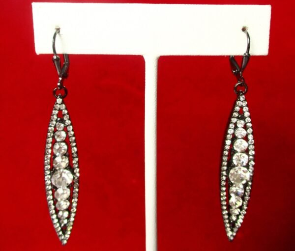 Pair of Vintage Crystal Rhinestone Earrings/Boho/Shabby Chic