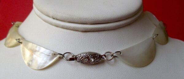 Vintage Mother-of-Pearl Cameo Choker Necklace/Boho/Shabby Chic/Wedding - Image 7