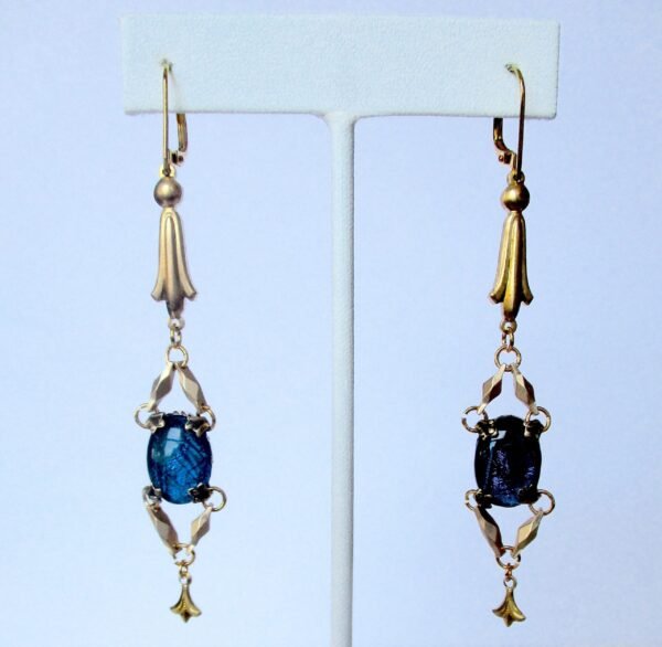 Pair of 3 1/4-inch Butterfly Wing & Brass Earrings - Image 3