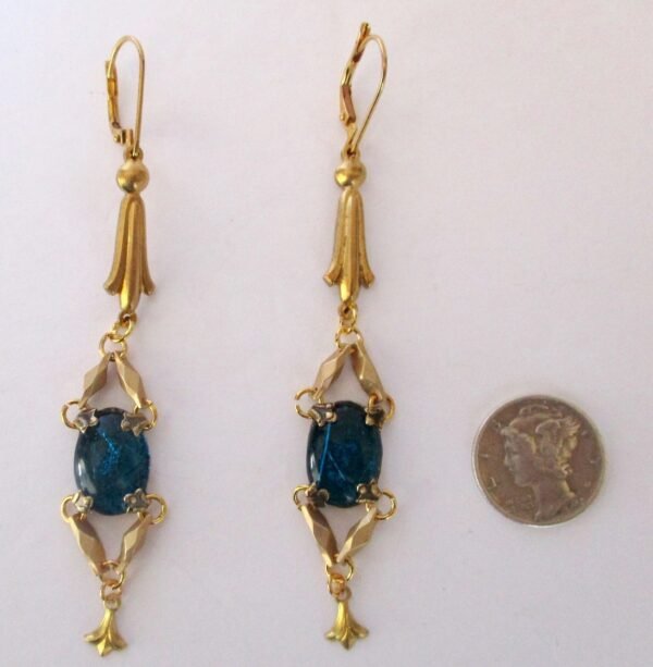 Pair of 3 1/4-inch Butterfly Wing & Brass Earrings - Image 6