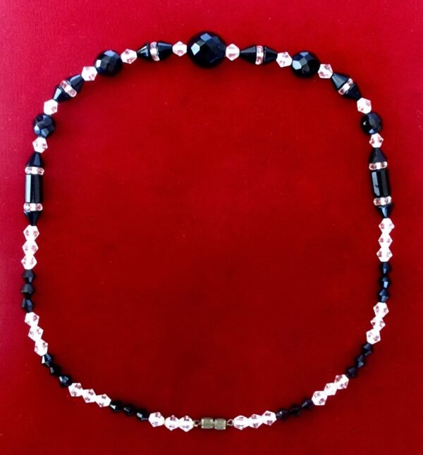 17-Inch Art-Deco French Jet & Crystal Necklace - Image 2