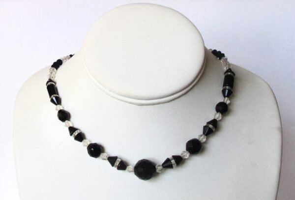 17-Inch Art-Deco French Jet & Crystal Necklace