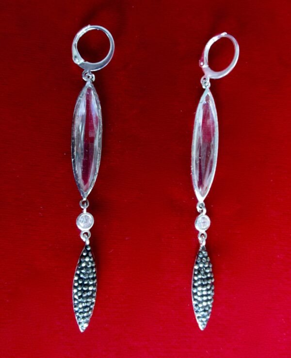 Pair of Vintage Crystal & Marcasite Earrings/Boho/Shabby Chic - Image 3
