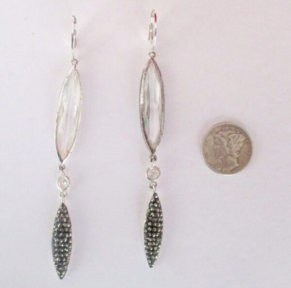 Pair of Vintage Crystal & Marcasite Earrings/Boho/Shabby Chic - Image 6