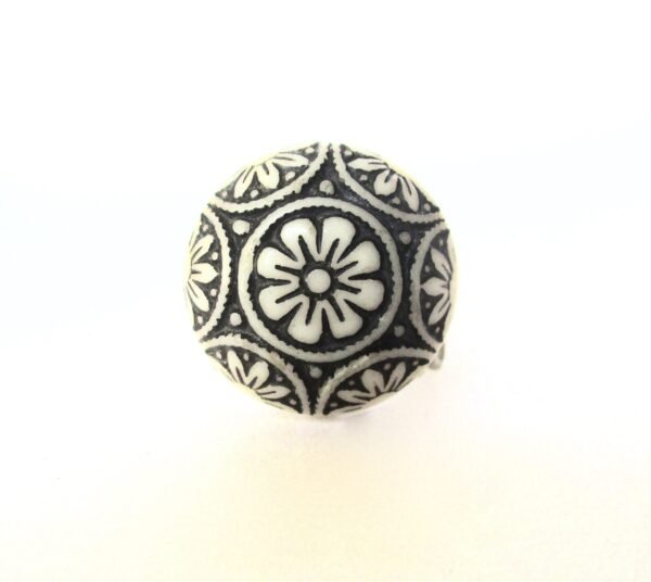 Antique Adjustablet Button Ring - Image 7
