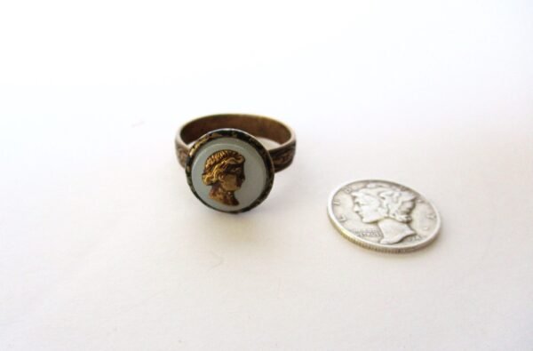 Antique Adjustable Button Ring - Image 6