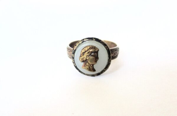 Antique Adjustable Button Ring - Image 7
