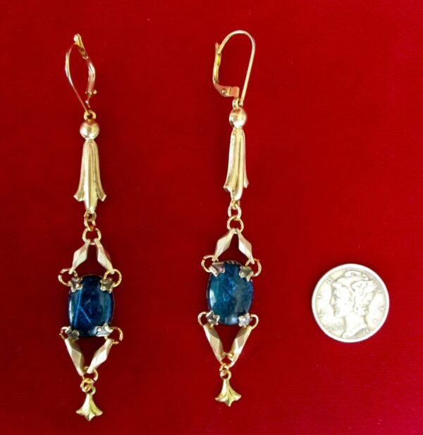Pair of 3 1/4-inch Butterfly Wing & Brass Earrings - Image 5