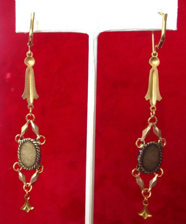 Pair of 3 1/4-inch Butterfly Wing & Brass Earrings - Image 7