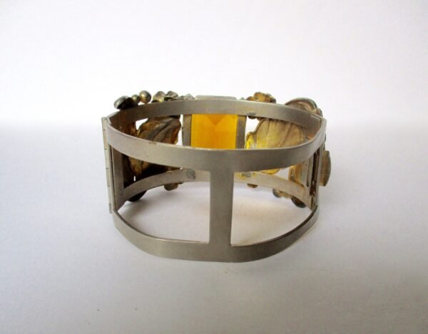 Vintage Bangle With Large Crystal Topaz/Boho/Shabby Chic - Image 8
