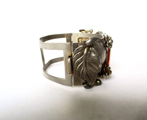 Vintage Bangle With Large Crystal Topaz/Boho/Shabby Chic - Image 6