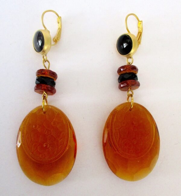 Pair of Antique Deco Crystal Earrings - Image 3