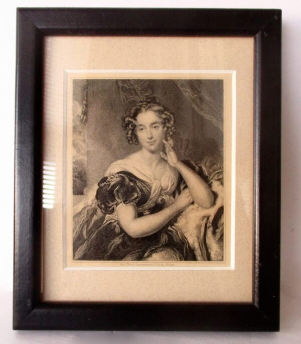 Antique 19th Century  Original Small Framed  Steel Engraving by Thomas  Lawrence - Image 3