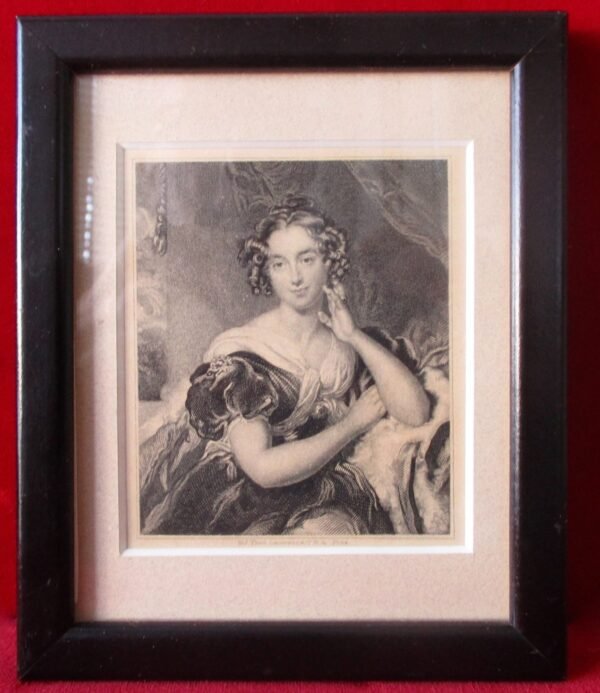 Antique 19th Century  Original Small Framed  Steel Engraving by Thomas  Lawrence