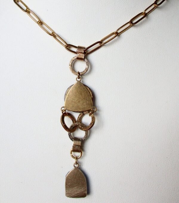 Antique Art-Deco Mauve & Blue Butterfly Wing Pendant/Necklace/Boho/Hippie - Image 5