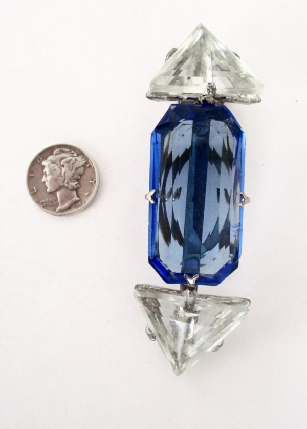 Antique Art-Deco Blue & Clear Paste Fur Clip